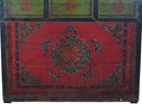 Hand Painted Five Bats Antique Gansu Tibetan Cabinet