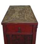 Hand Painted Circle of Mystic Bird Antique Gansu Tibetan Cabinet 2