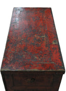Hand Painted Flower Wreath Antique Gansu Tibetan Cabinet