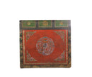 Hand Painted Flower Wreath Antique Gansu Tibetan Cabinet