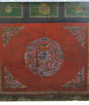 Hand Painted Flower Wreath Antique Gansu Tibetan Cabinet