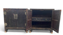 Z-Pair Antique Black Asian Cabinets