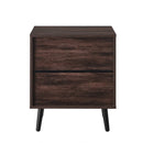 Mid-Century Modern 1-Drawer Nightstand End Table in Dark Brown Wood Finish