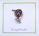 French Horn Copper Lapel Pin