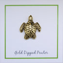 Sea Turtle Gold Lapel Pin