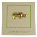 Rhinoceros Gold Lapel Pin