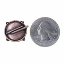 Drum with Drum Sticks Copper Lapel Pin