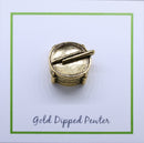 Drum with Drumsticks Gold Lapel Pin