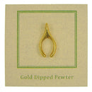 Wishbone Gold Lapel Pin