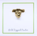 Bull Head Gold Lapel Pin