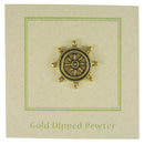 Ship's Wheel Gold Lapel Pin
