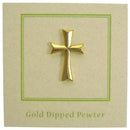 Cross Gold Lapel Pin