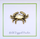 Blue Crab Gold Lapel Pin