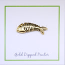 Fish Skeleton Gold Lapel Pin