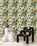 Green and Brown Figures Wallpaper