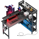 L-Shaped LED Gaming Desk with Monitor Stand