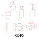 CD90 3000K Warm White Integrated LED Low Voltage Philips Bulb Cylinder Pendant Light Hanging Spotlight