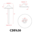 CDPA50 3W 12V Smooth Hat 3000K Warm White Integrated LED Low Voltage Path Light