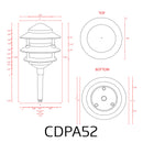 CDPA52 3W 12V AC/DC 3000K Warm White Integrated LED Aluminum Low Voltage Landscape Lighting 3 Tier Pagoda Path Light