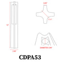CDPA53 Low Voltage 3W 3000K Warm White Integrated LED Rectangular Bollard Light Outdoor Path Lighting