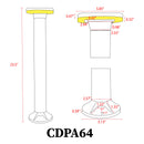 CDPA64 12W Bollard Pathway Lighting LED Circle Top Modern Low Voltage