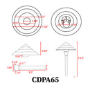 CDPA65 3W 12V Beaded Swivel Hat 3000K Warm White Integrated LED Low Voltage Path Light