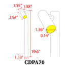 CDPA70 3W 3000K Warm White Integrated LED Adjustable Directional Bollard Path Light Low Voltage Outdoor Landscape Lighting