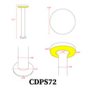 CDPS72 7W Stainless Steel Bollard Pathway Lighting LED Circle Top Modern Low Voltage