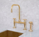 Unlacquered Solid Brass Kitchen Faucet , Bridge Faucet , Solid Brass Faucet , antique faucet