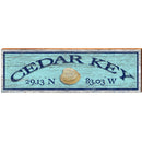 Cedar Key, Florida Clam Latitude Longitude Wooden Sign | Wall Art Print on Real Wood