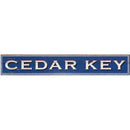 Cedar Key Blue Sign | Wall Art Print on Real Wood