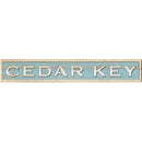 Cedar Key Coastal Blue Sign | Wall Art Print on Real Wood