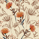 Modish Beige Wallpaper with Flowers Smart