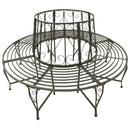 Roundabout Circular Outdoor Garden Tree Bench in Heavy Duty Grey Steel