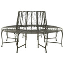 Roundabout Circular Outdoor Garden Tree Bench in Heavy Duty Grey Steel