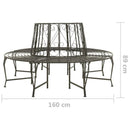 Roundabout Circular Outdoor Garden Tree Bench in Heavy Duty Grey Steel
