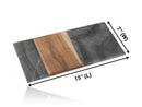 Mascot Hardware Chop-N-Slice 15 in. x 7 in. Rectangle Gray Marble and Wood Cutting Board