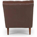 Brown PU Leather Upholstered Armless Chaise Lounge Chair with Lumbar Pillow