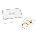 Luxury Glass & Leather Challah Board With Lucite Serving Drawer