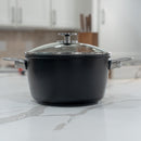CXD DOU Ceramic Nonstick Stock Pot with Glass Lid