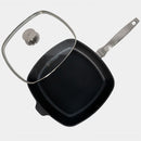 CHD Nonstick 11" x 11" Square Saute Pan with Glass Lid