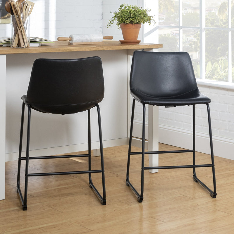 Faux Leather Counter Stools