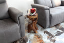 Haussmann Wood Elephant Chang End Table 11 in DIA x 20 in Height Walnut Oil