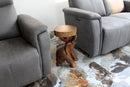 Haussmann Wood Elephant Chang End Table 11 in DIA x 20 in Height Walnut Oil