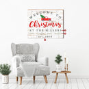 Personalized Christmas Welcome Sign | Customized Wall Art Print on Real Wood