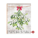 Hanging Mistletoe Sign | Wall Art Print on Real Wood