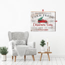 Customizable Farm Fresh Christmas Trees w/ Truck Sign | Wall Art Print on Real Wood