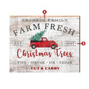 Customizable Farm Fresh Christmas Trees w/ Truck Sign | Wall Art Print on Real Wood