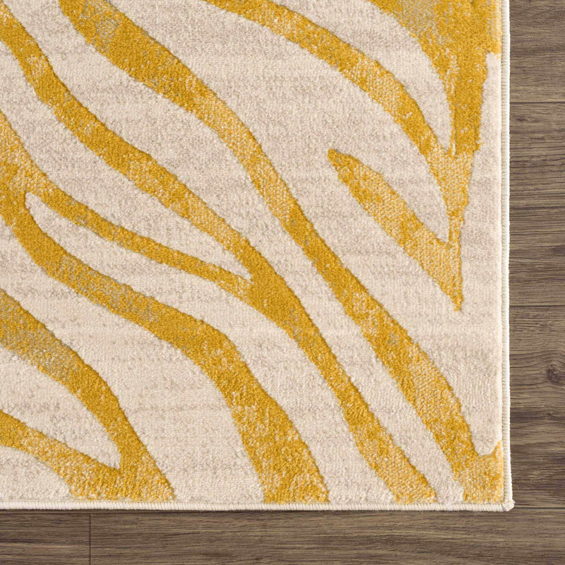 Yellow Terra Zebra Print Area Rug - Clearance