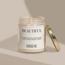 Beautiful Bride Soy Candle - Large Quote Label - 9 oz